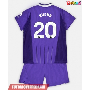 Lacne Dětský Futbalové dres Tottenham Hotspur Mohammed Kudus #20 2026-27 Krátky Rukáv - Tretina (+ trenírky)